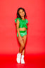 All Dolled Up Crop Top - Kelley Green Velvet - Ready To Ship