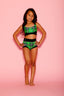 Side Hustle Bra Top - Green Plaid/Black - Ready To Ship