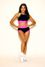 Criss Cross Bra Top - Black/Neon Pink/Lime - Ready to Ship