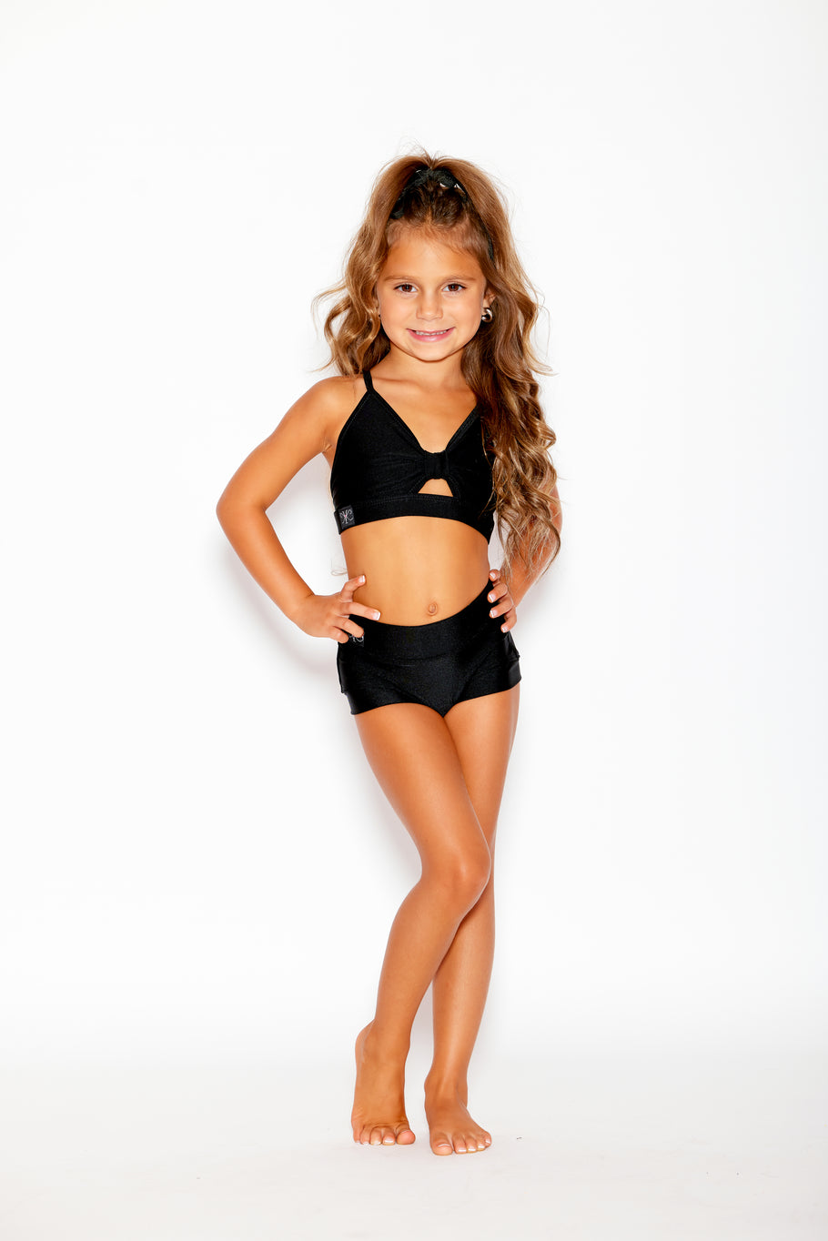 Glow Up! Bra Top - Black Shiny - Ready to Ship