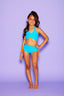 Simply Cinched Short - Turquoise/Neon Orange - Ready To Ship - Final Sale