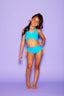 Simply Cinched Short - Turquoise/Neon Orange - Ready To Ship - Final Sale