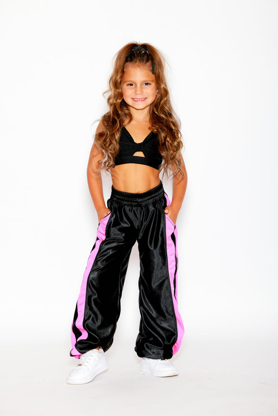 Gotta Dash Jogger - Black Shine/Neon Pink Shiny - Ready to Ship