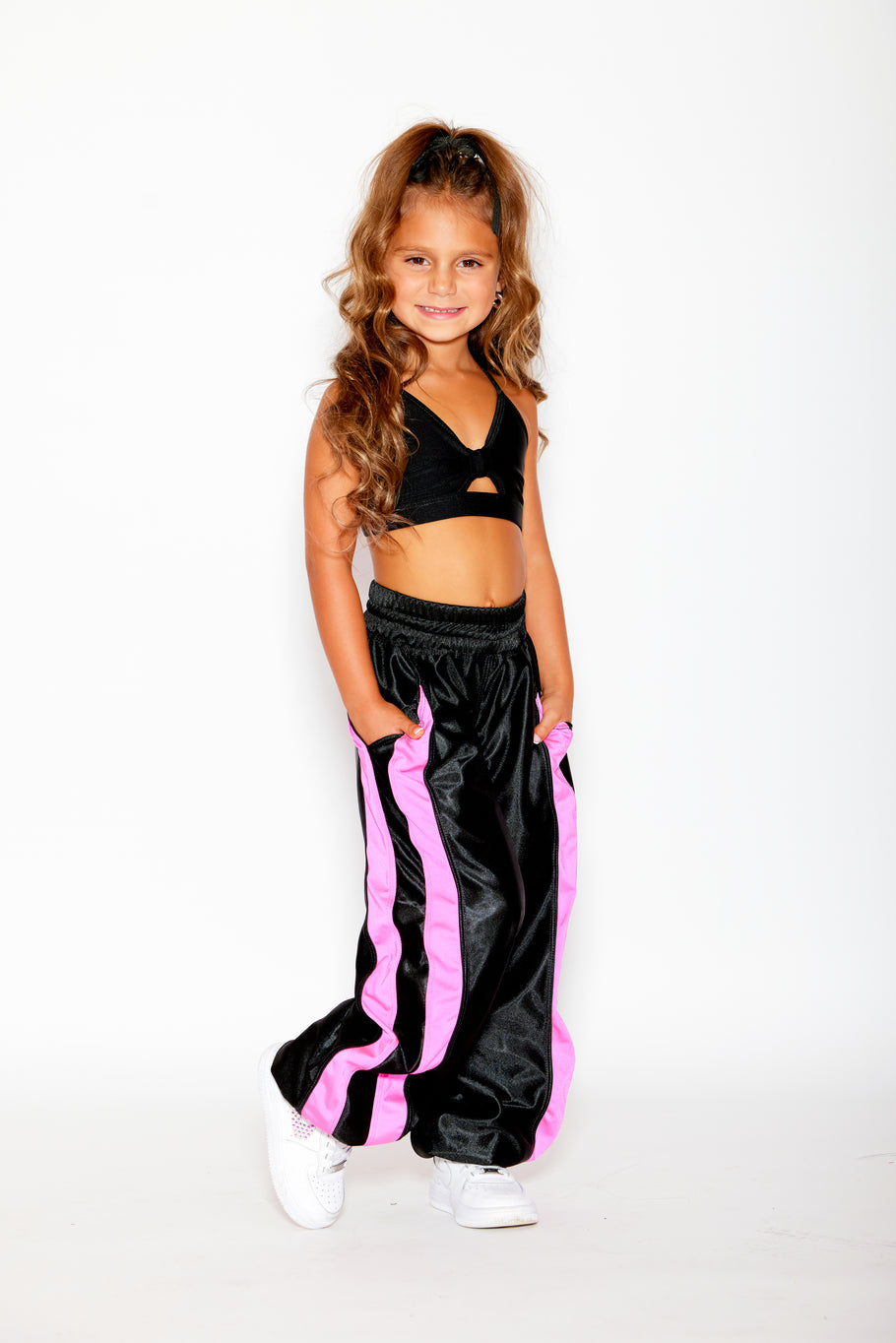 Gotta Dash Jogger - Black Shine/Neon Pink Shiny - Ready to Ship