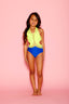 Perfect Combo Leotard - Neon Yellow/Royal Blue - Ready to Ship