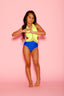 Perfect Combo Leotard - Neon Yellow/Royal Blue - Ready to Ship