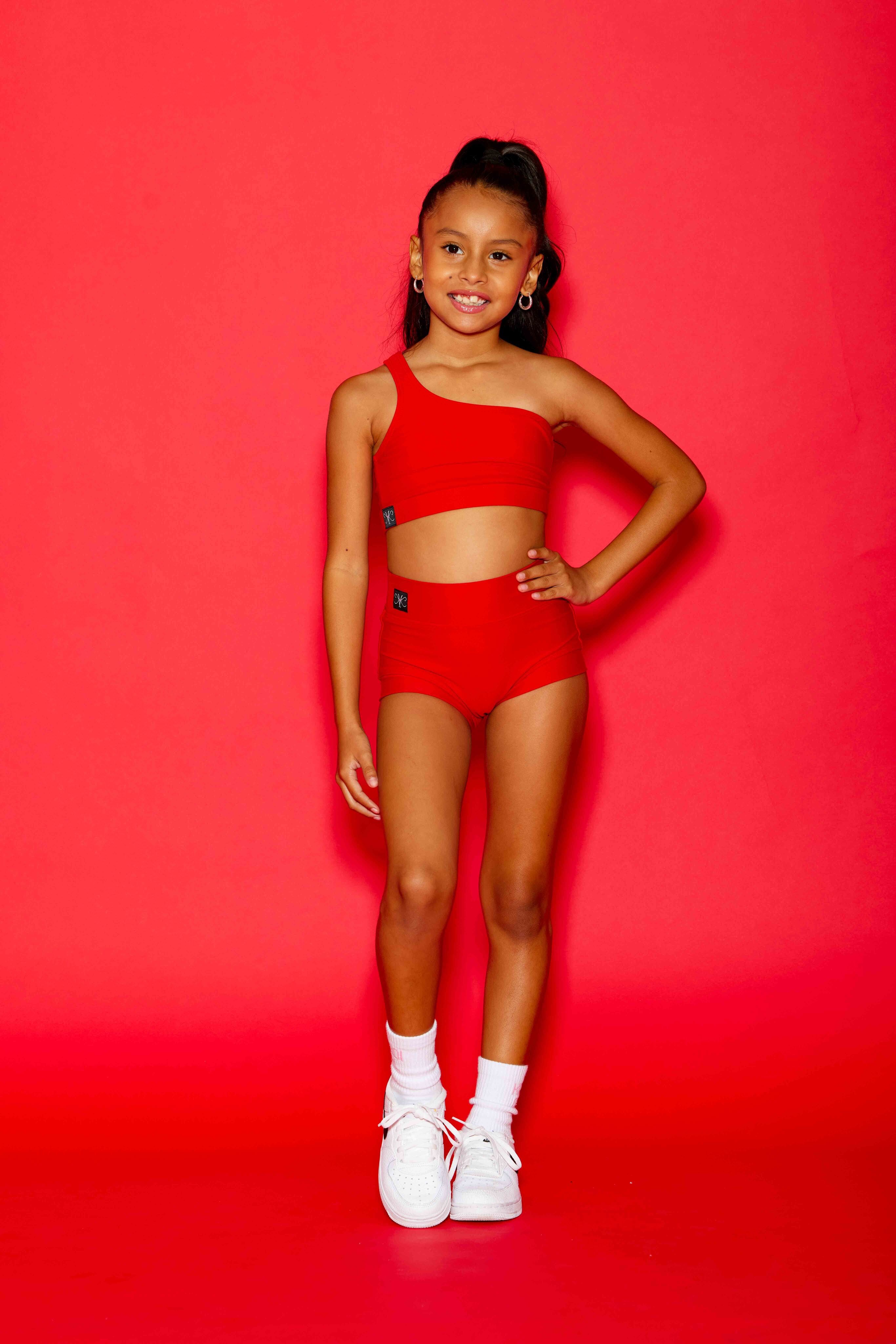 Cross the Line Bra Top - Red - Ready To Ship