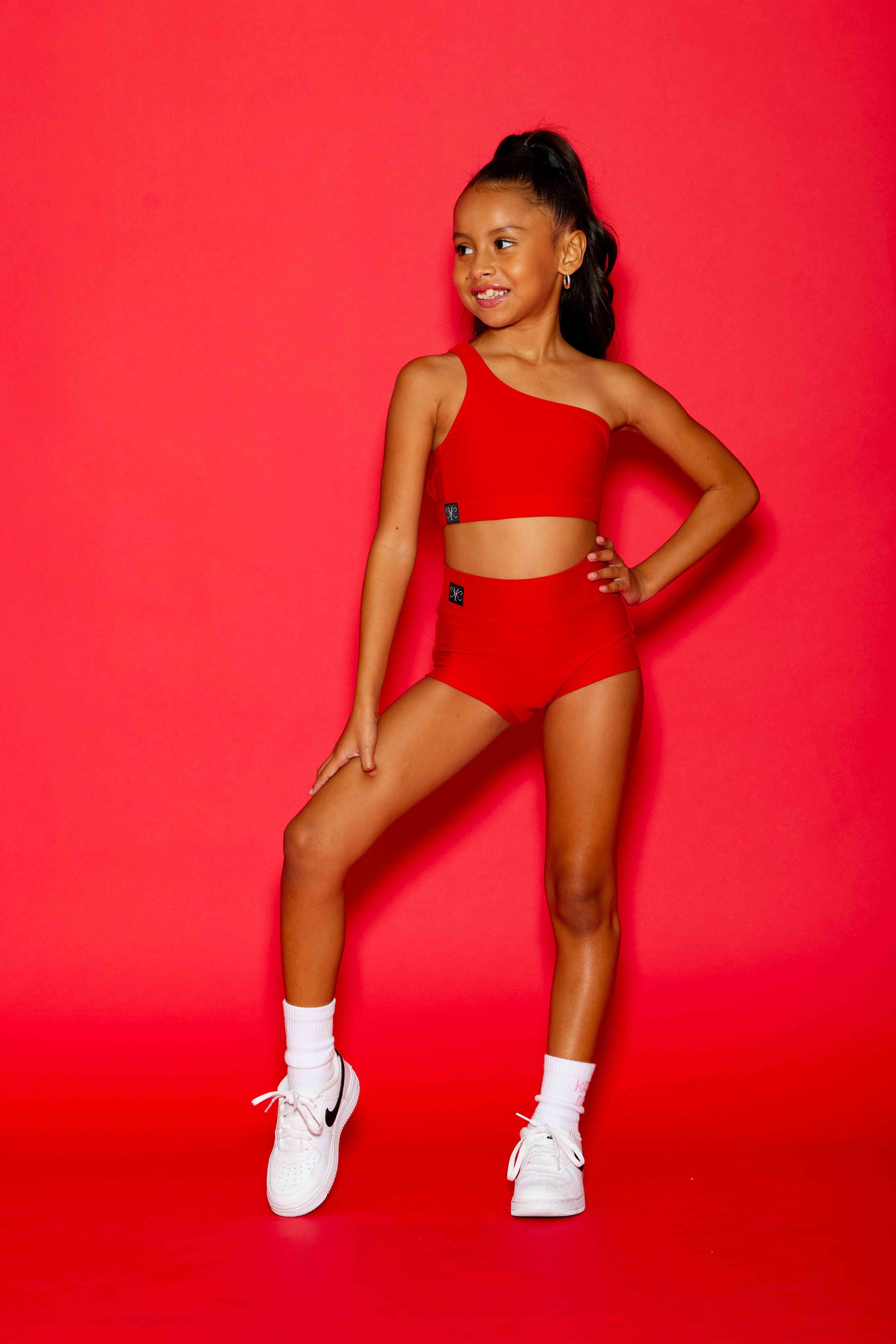 Cross the Line Bra Top - Red - Ready To Ship