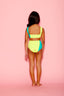 New Girl On The Block Bra Top - Neon Yellow/Dark Mint - Ready To Ship