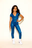 Timeout Jumpsuit - Teal Slick - Ready to Ship