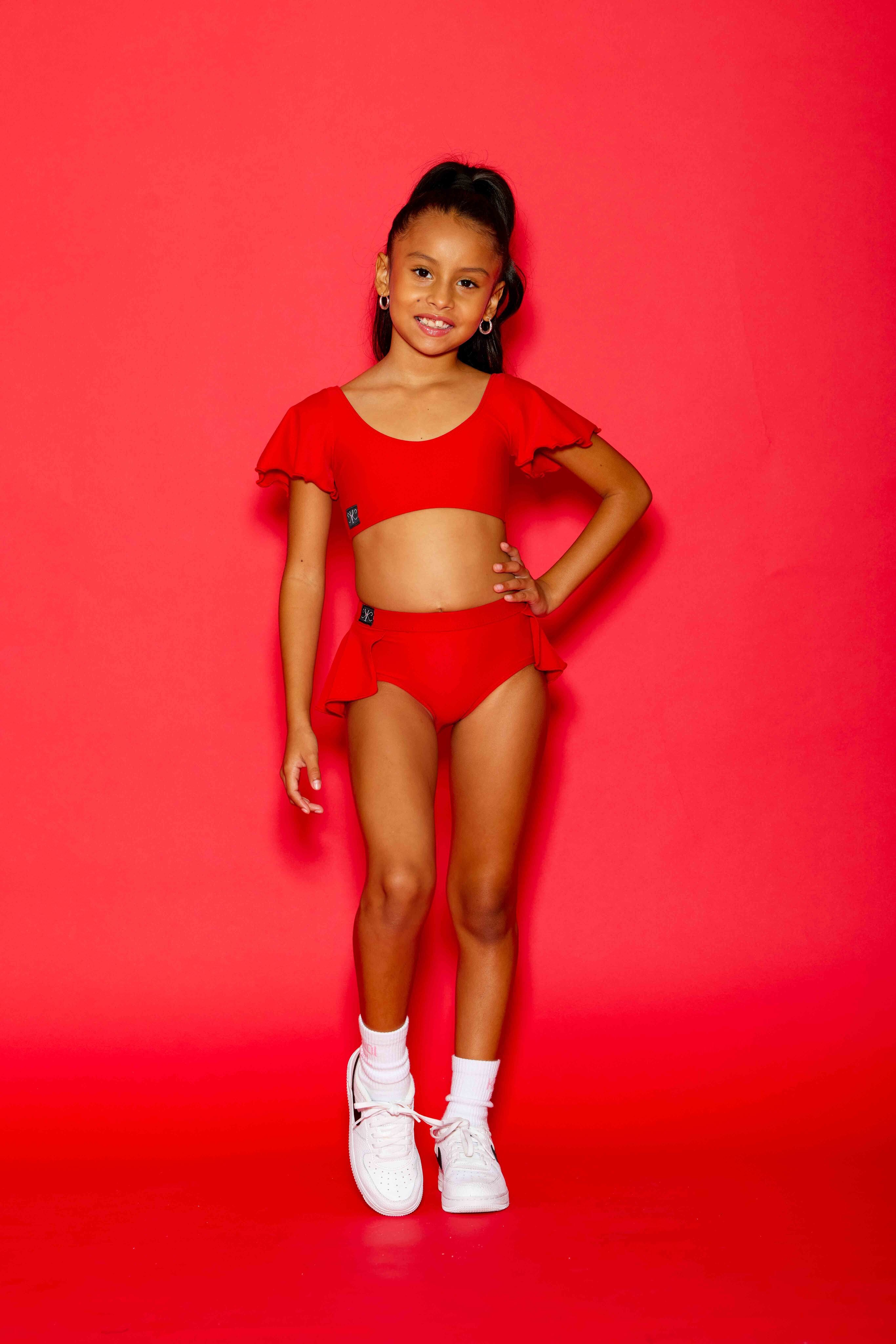 Flutter Bra Top - Red - Ready To Ship