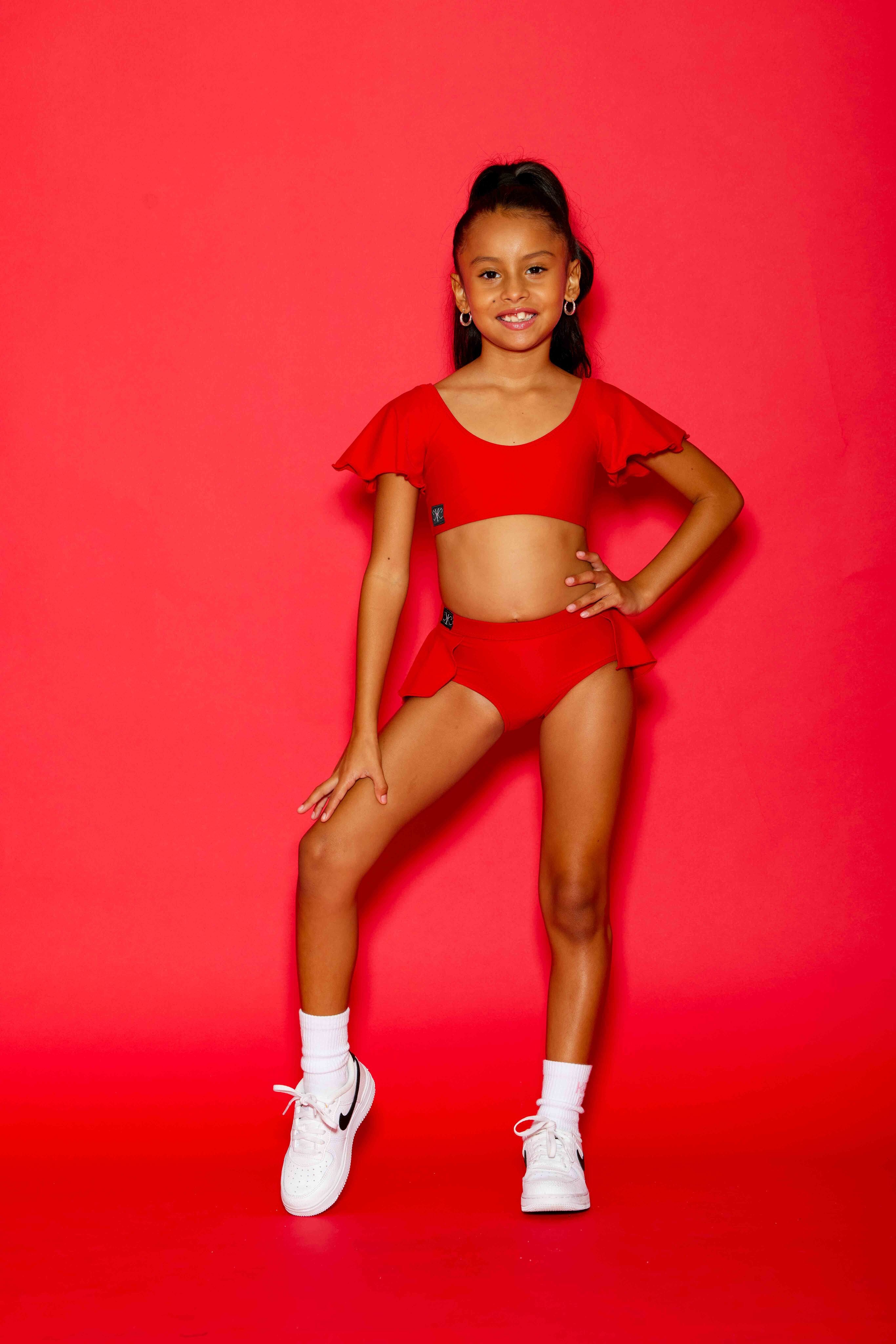 Flutter Bra Top - Red - Ready To Ship