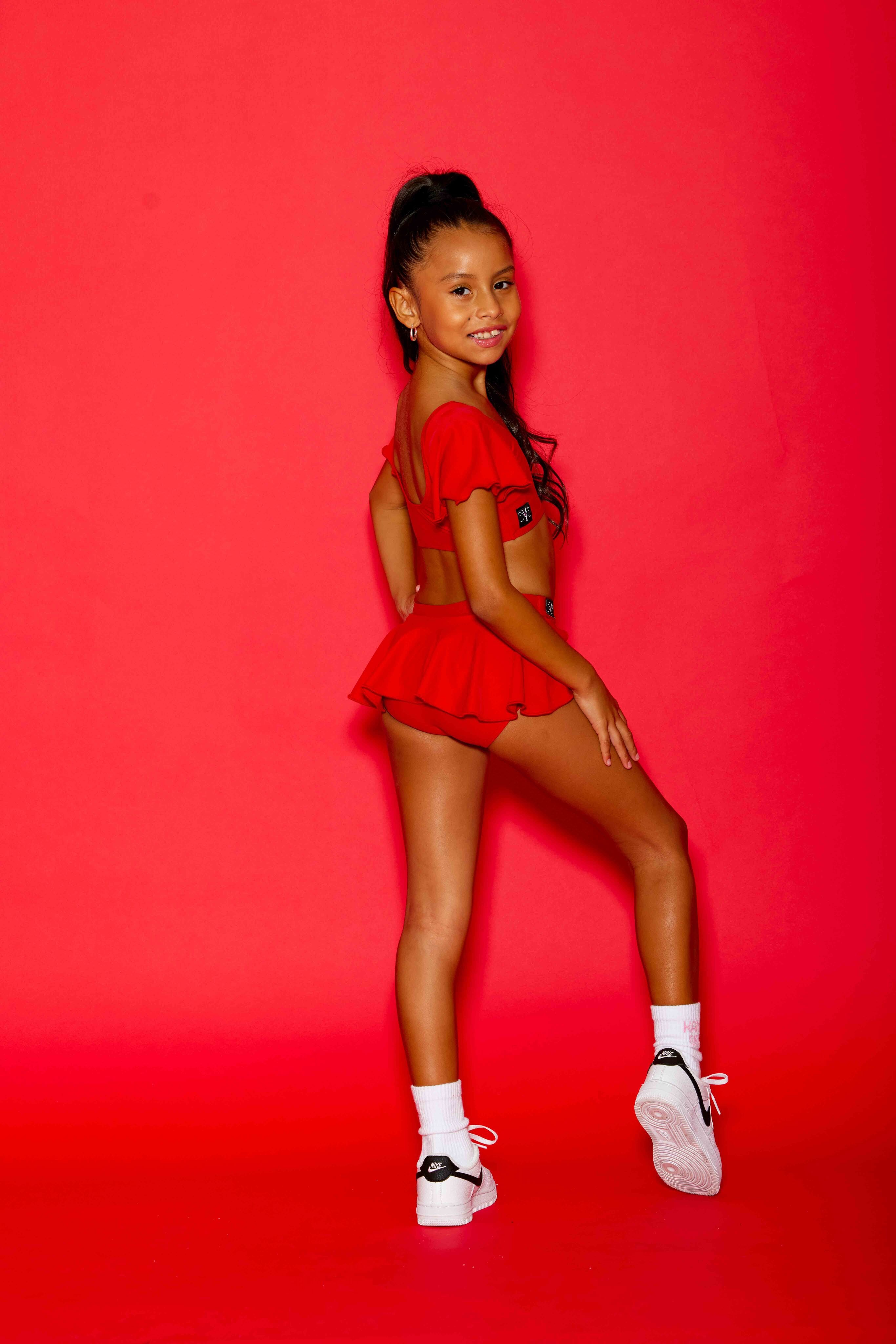 Flutter Bra Top - Red - Ready To Ship