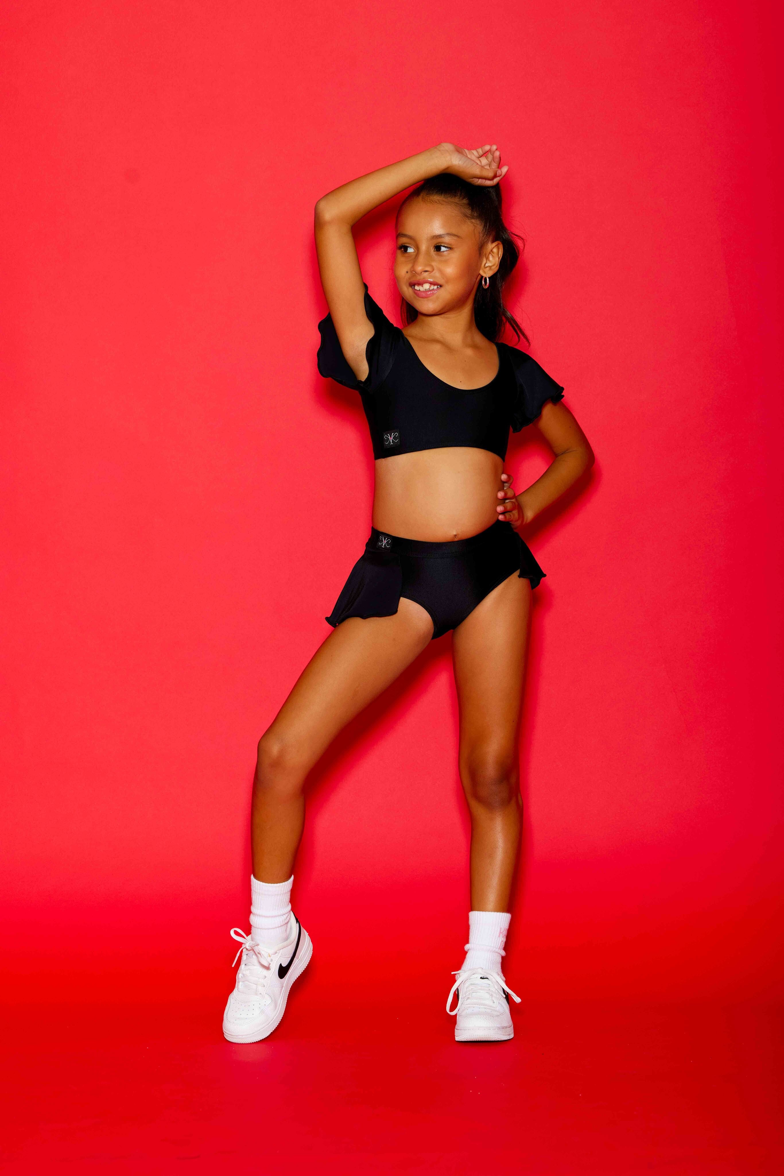 Flutter Bra Top - Black - Ready To Ship