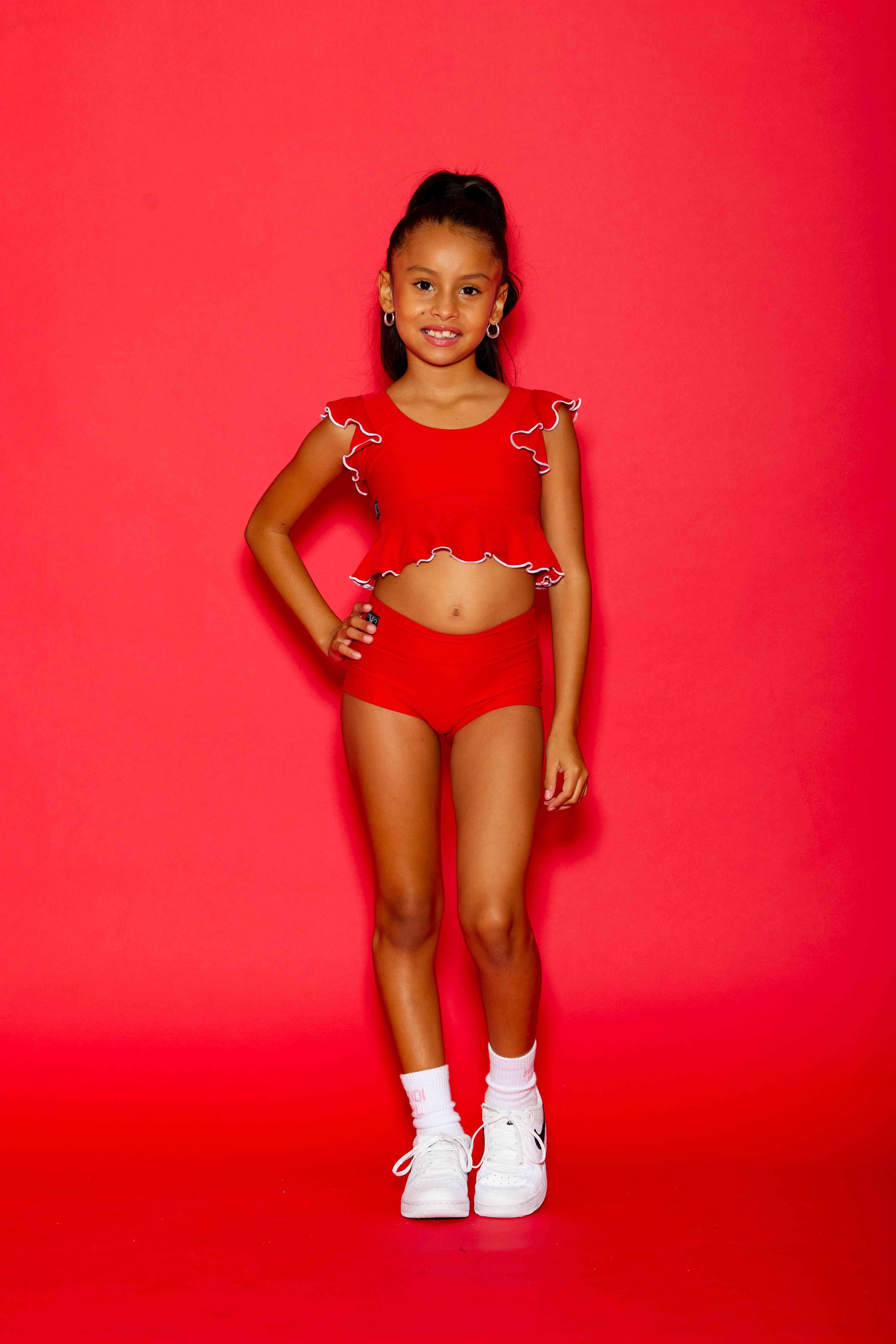 All Dolled Up Crop Top - Red/White - Ready To Ship