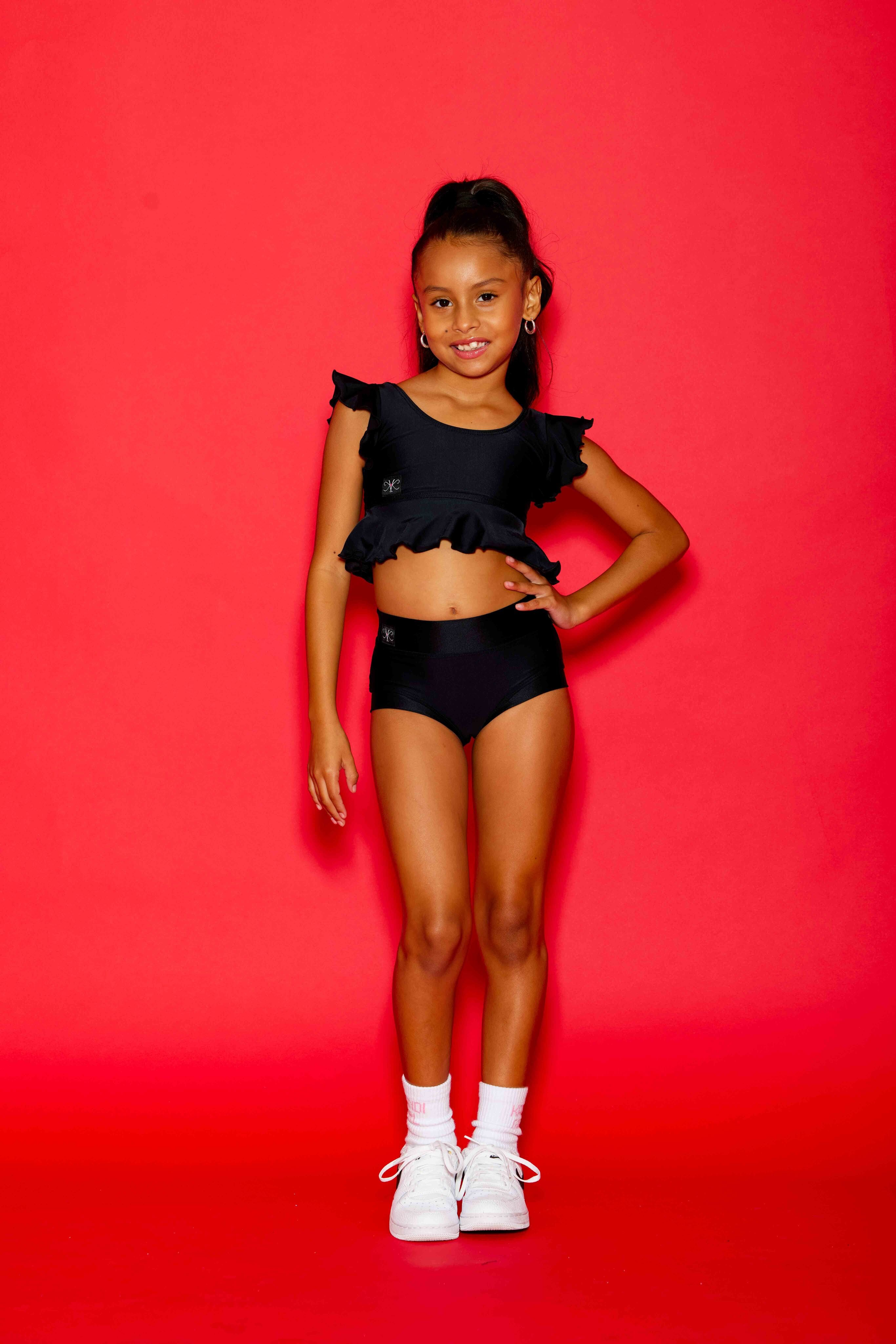 All Dolled Up Crop Top - Black - Ready To Ship