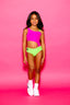 Tempo Leotard - Fuchsia/Neon Green - Ready To Ship