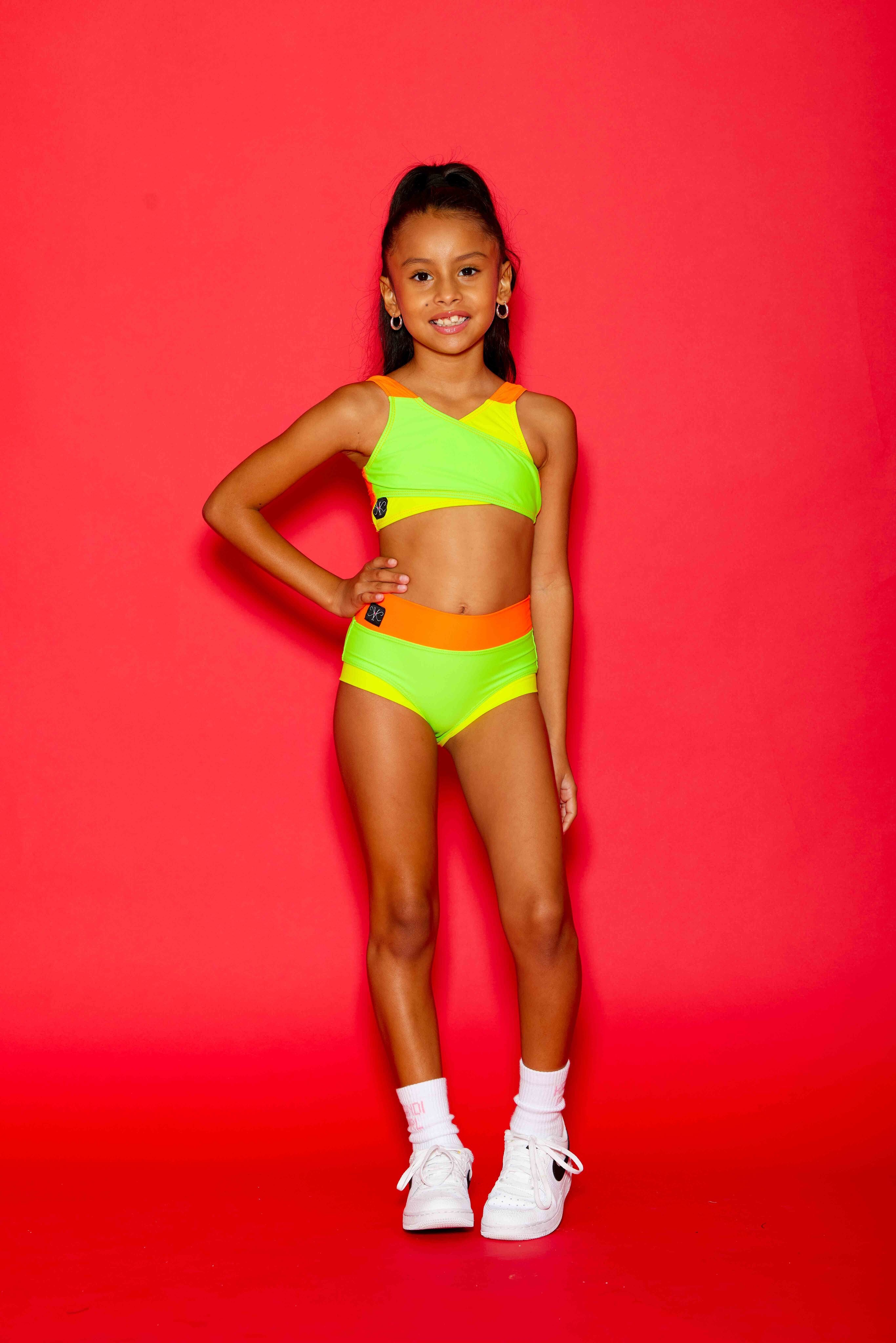 Cross My Heart VIP Brief - Neon Green/Neon Yellow/Neon Orange - Ready To Ship