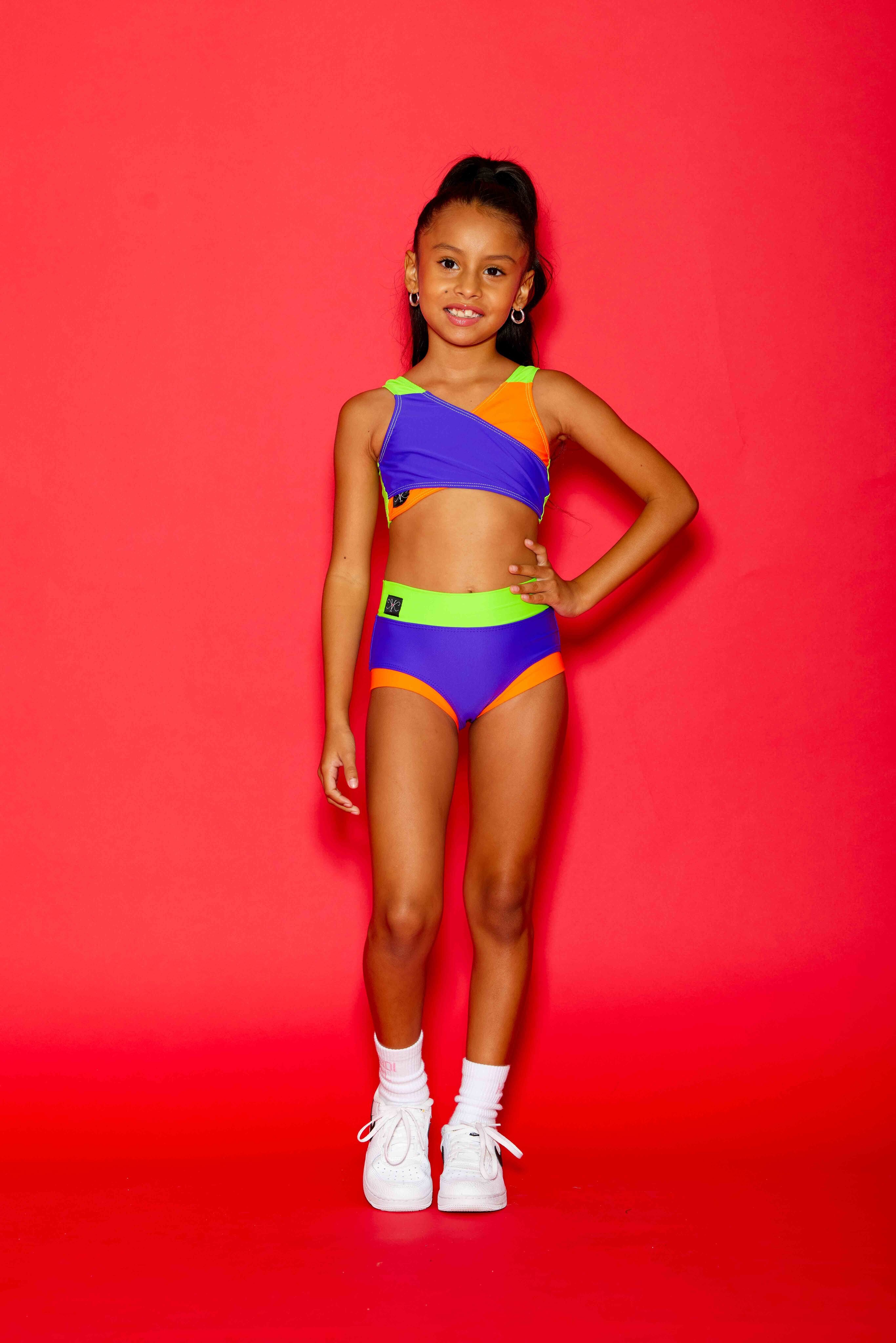 Cross My Heart VIP Brief - Purple/Neon Orange/Neon Green - Ready To Ship - Halloween Limited Edition