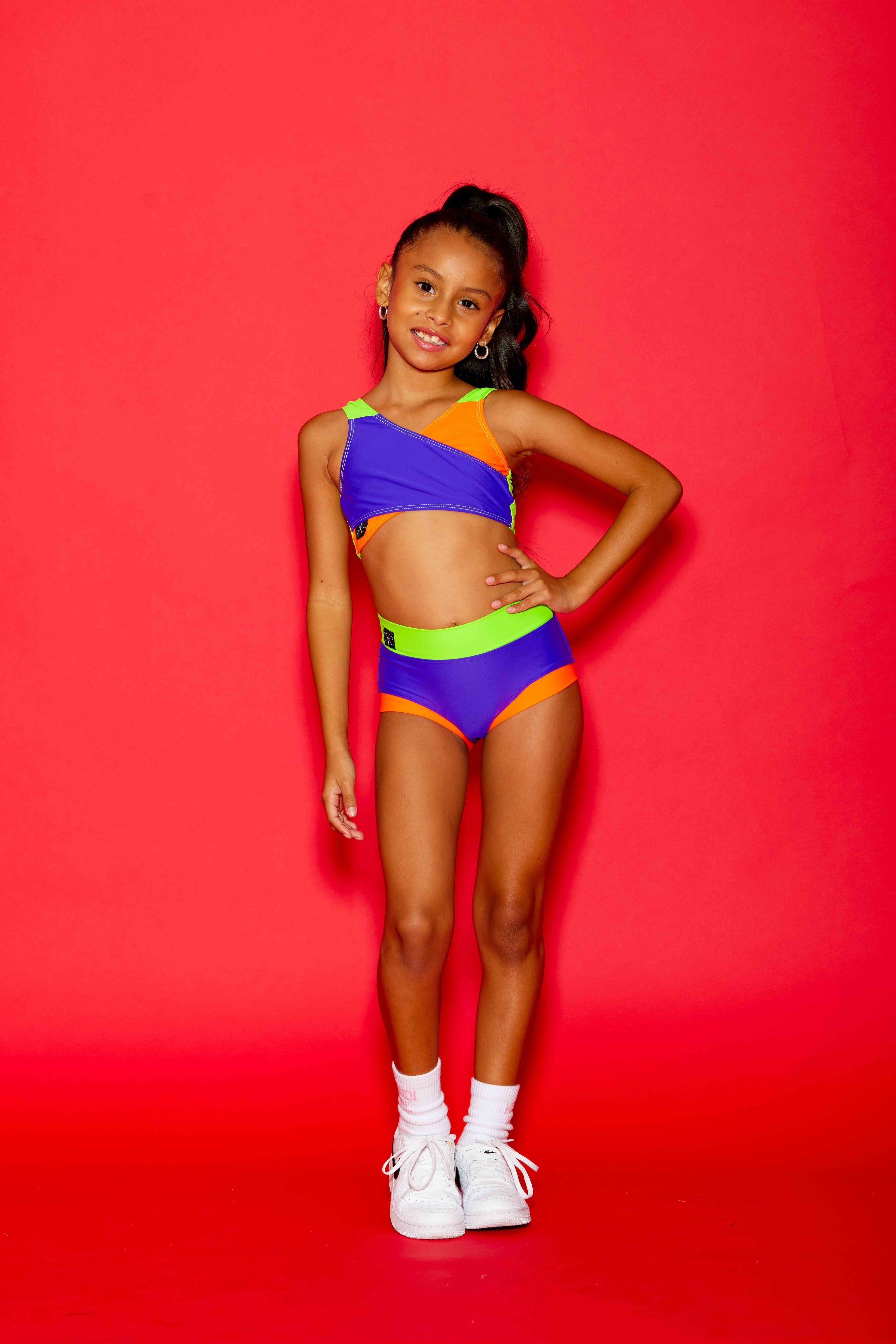 Cross My Heart VIP Brief - Purple/Neon Orange/Neon Green - Ready To Ship - Halloween Limited Edition