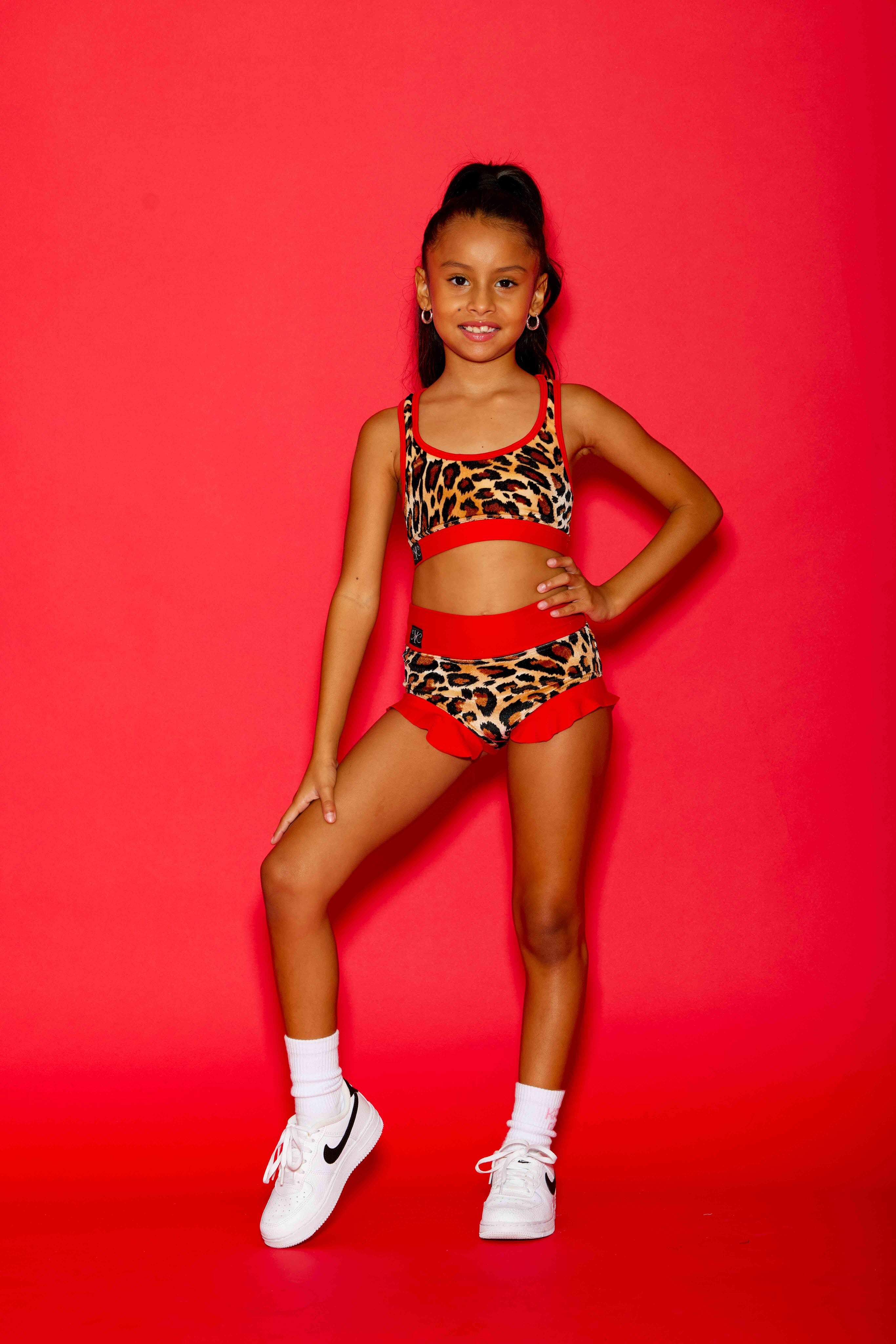 Lolita Bra Top - Jungle Velvet/Red - Ready To Ship