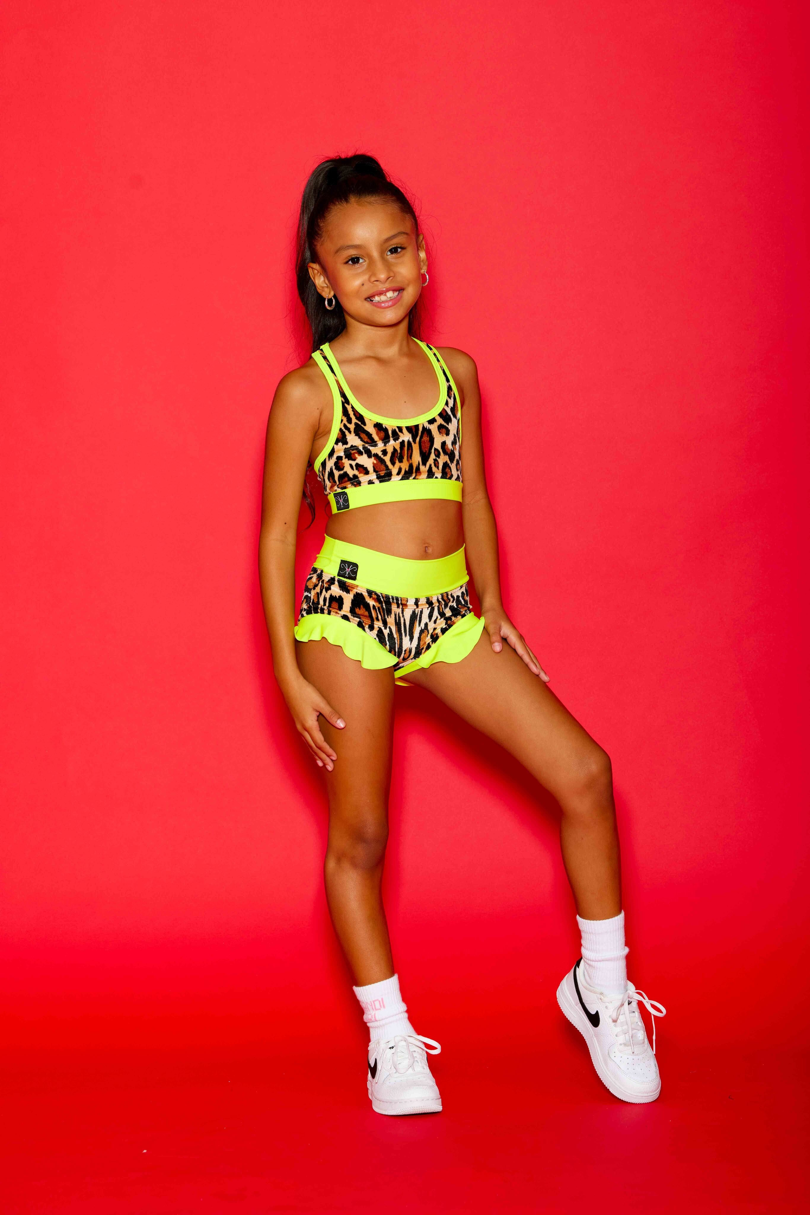 Lolita Brief - Jungle Velvet/Neon Yellow - Ready To Ship