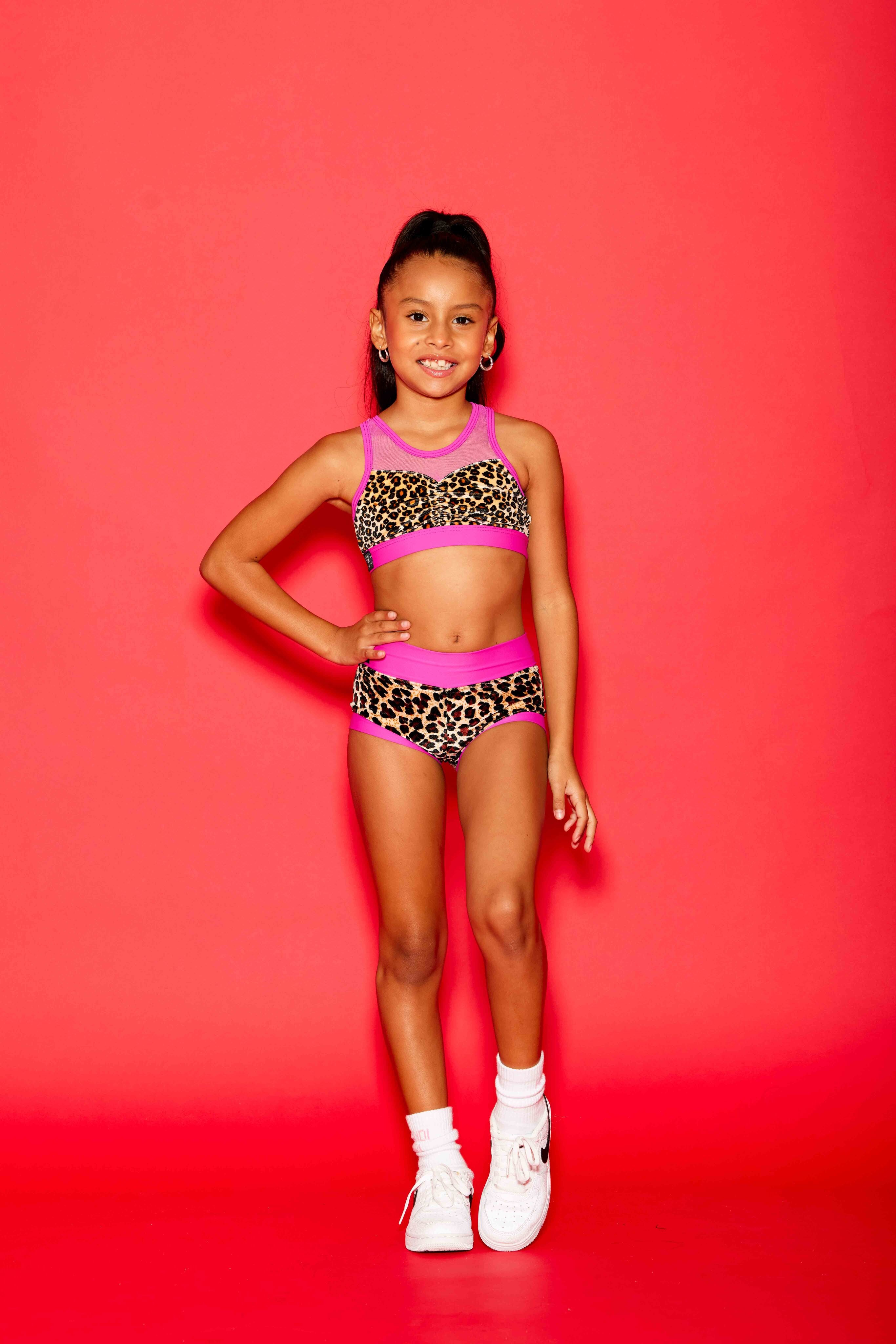 Cheetah Girl Celebrity Short - Cheetah Velvet/Fuchsia- Ready to Ship