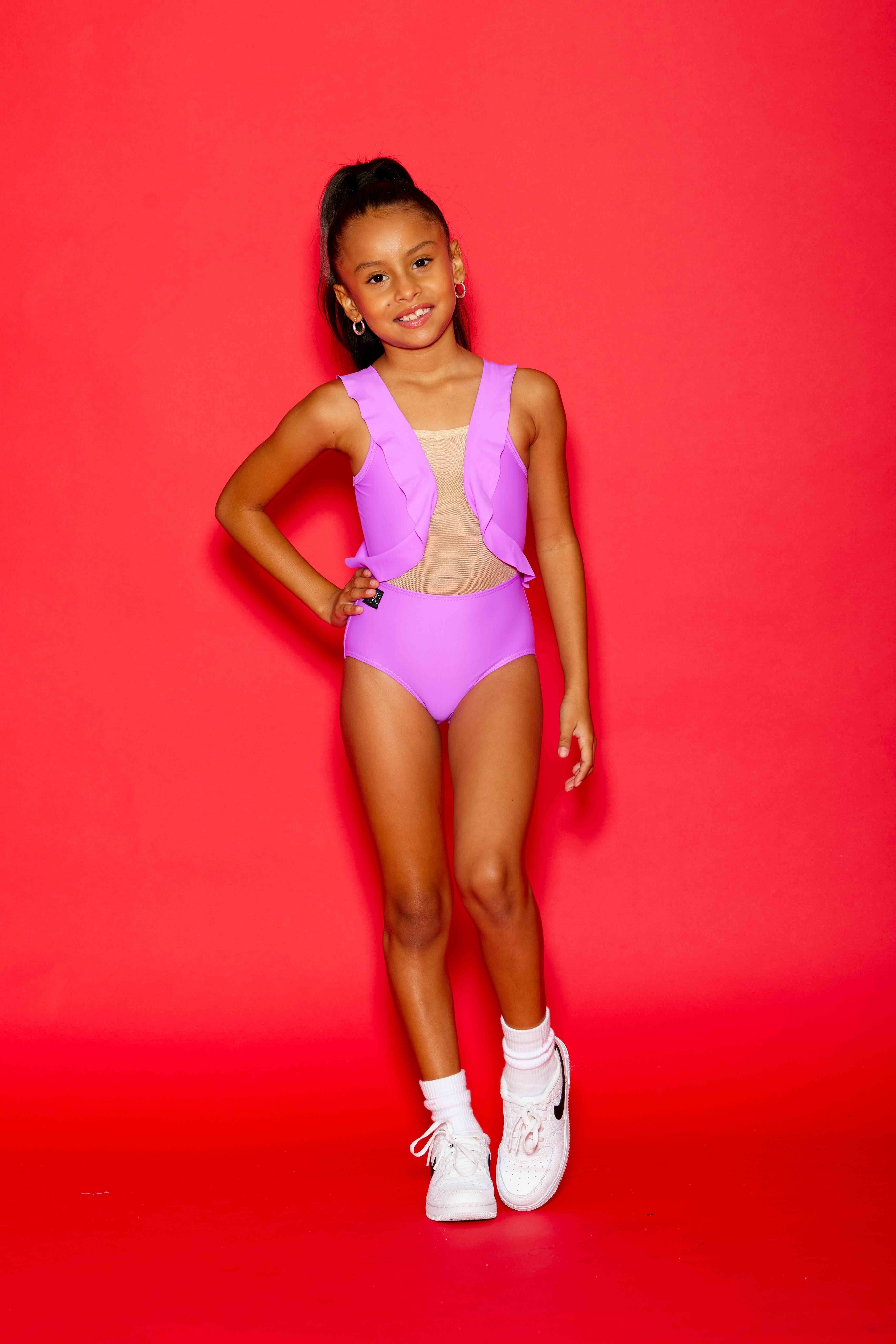 Bella Ruffle Leotard - Lilac - FINAL SALE