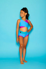 Cross My Heart Bra Top - Ultramarine/Magenta/Jade - Ships 06/06